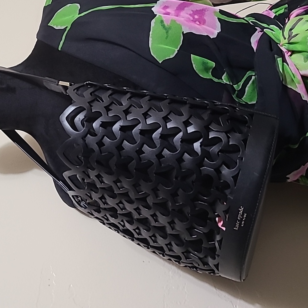 Kate Spade Leather Cut Out Black Shoulder Bag